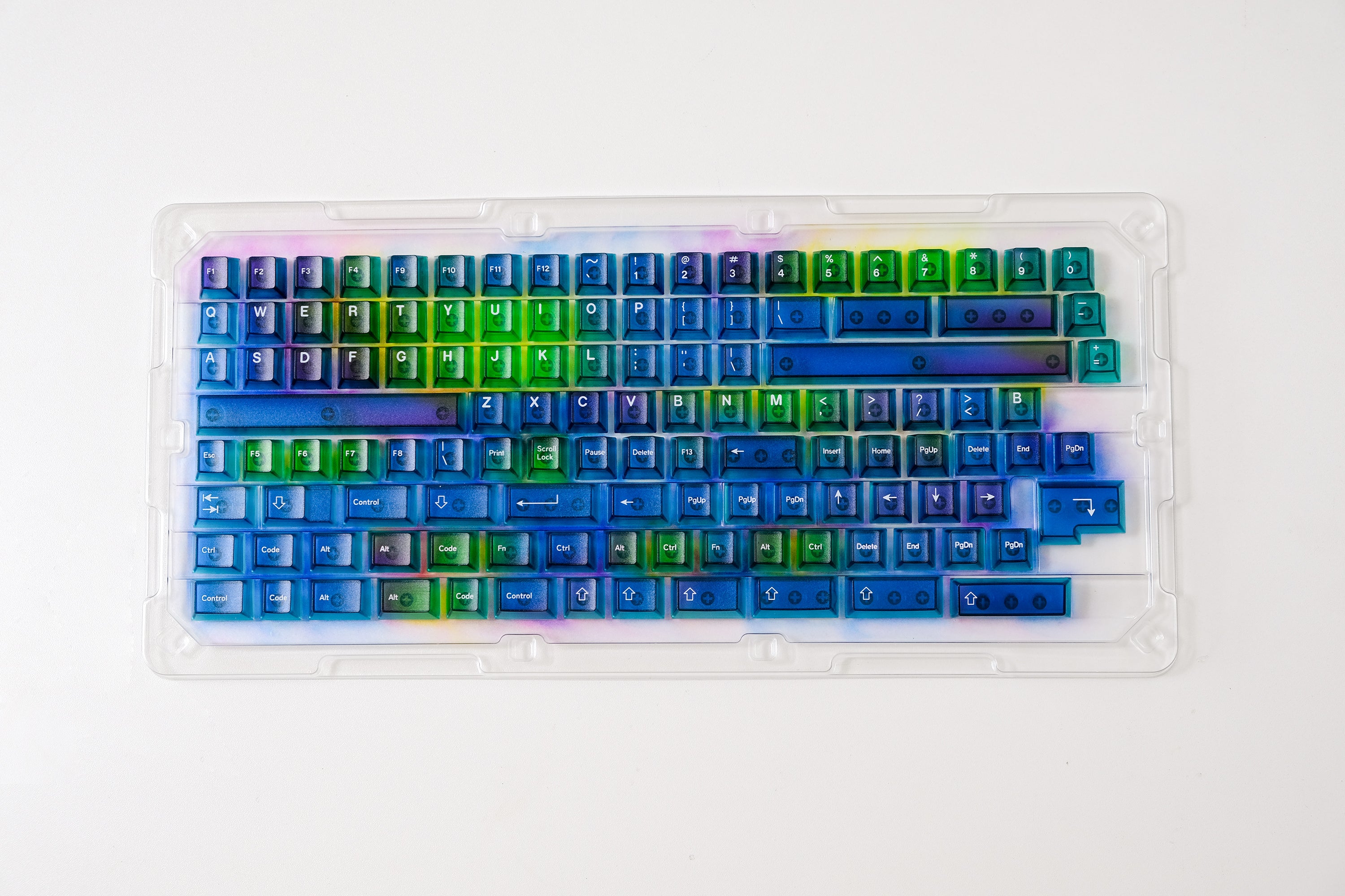 Gradient transparent PC material fog transparent keyboard keycaps customized ai3D technology factory height