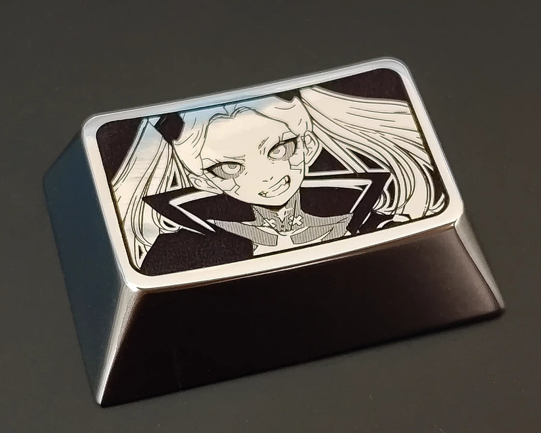 Cyberpunk: Edgerunners, Rebecca, 1.5U metal personalized keycaps, anime and gaming future technology creative decorative keycaps