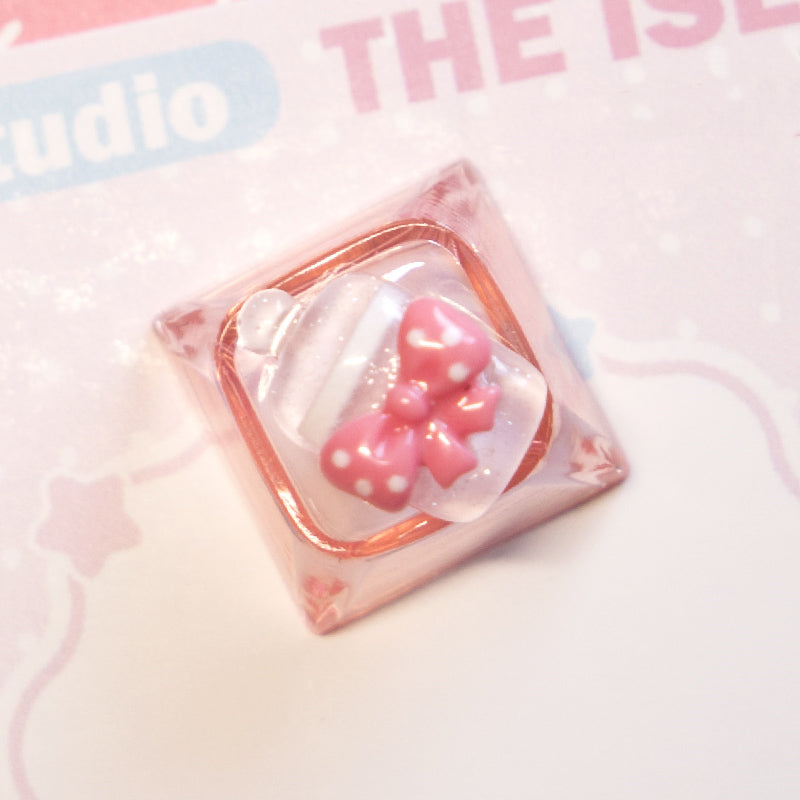 Mikko Transparent Keycaps Customized Fine Sparkling Pink Personalized Keycaps, Cute Pink Keyboard Decorative Keycaps