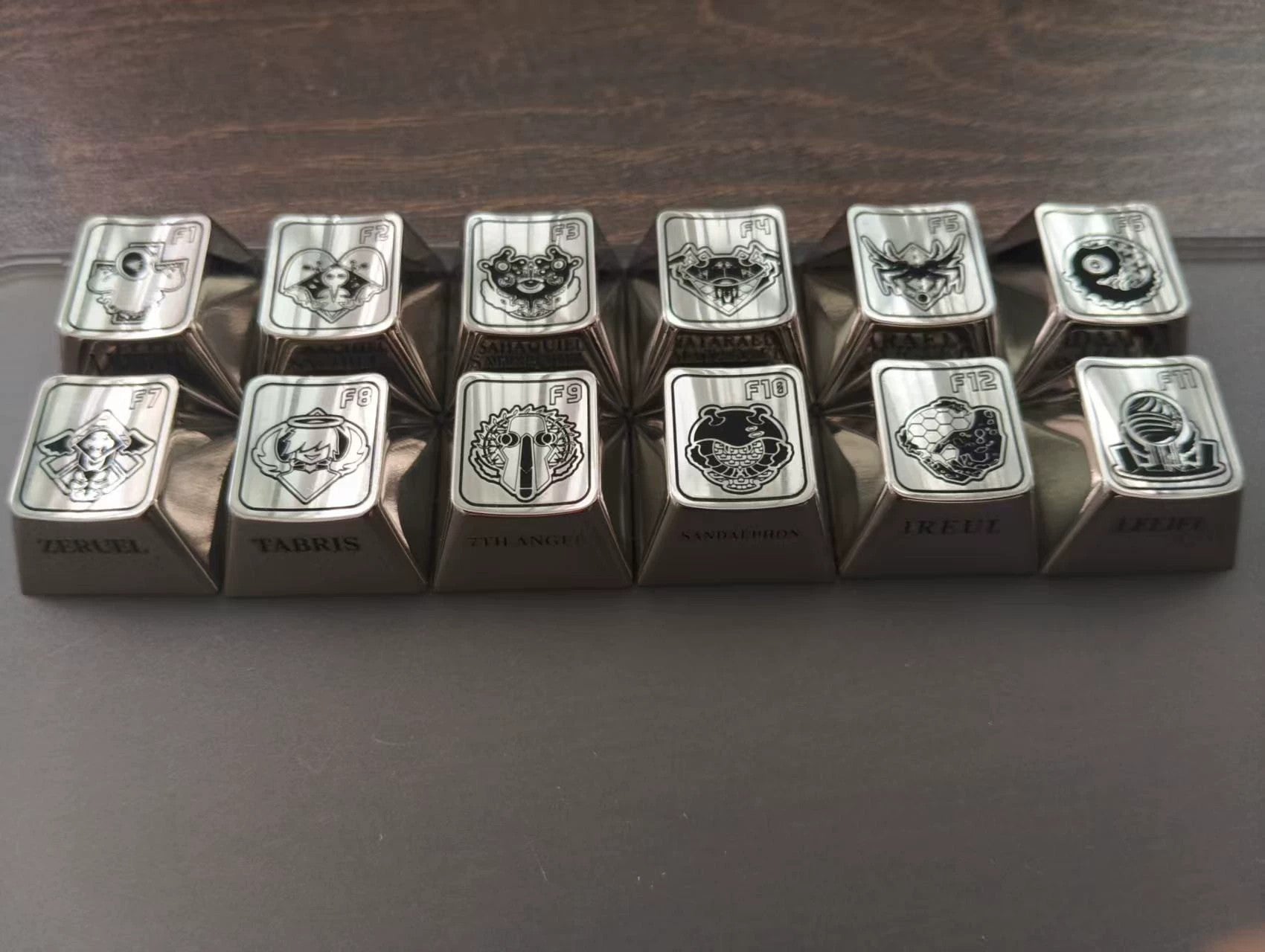 EVA,NEON GENESIS EVANGELION,Angel, A set of 12 F-zone (default zinc alloy) metal personalized keycaps, anime game monster villain metal keycaps.