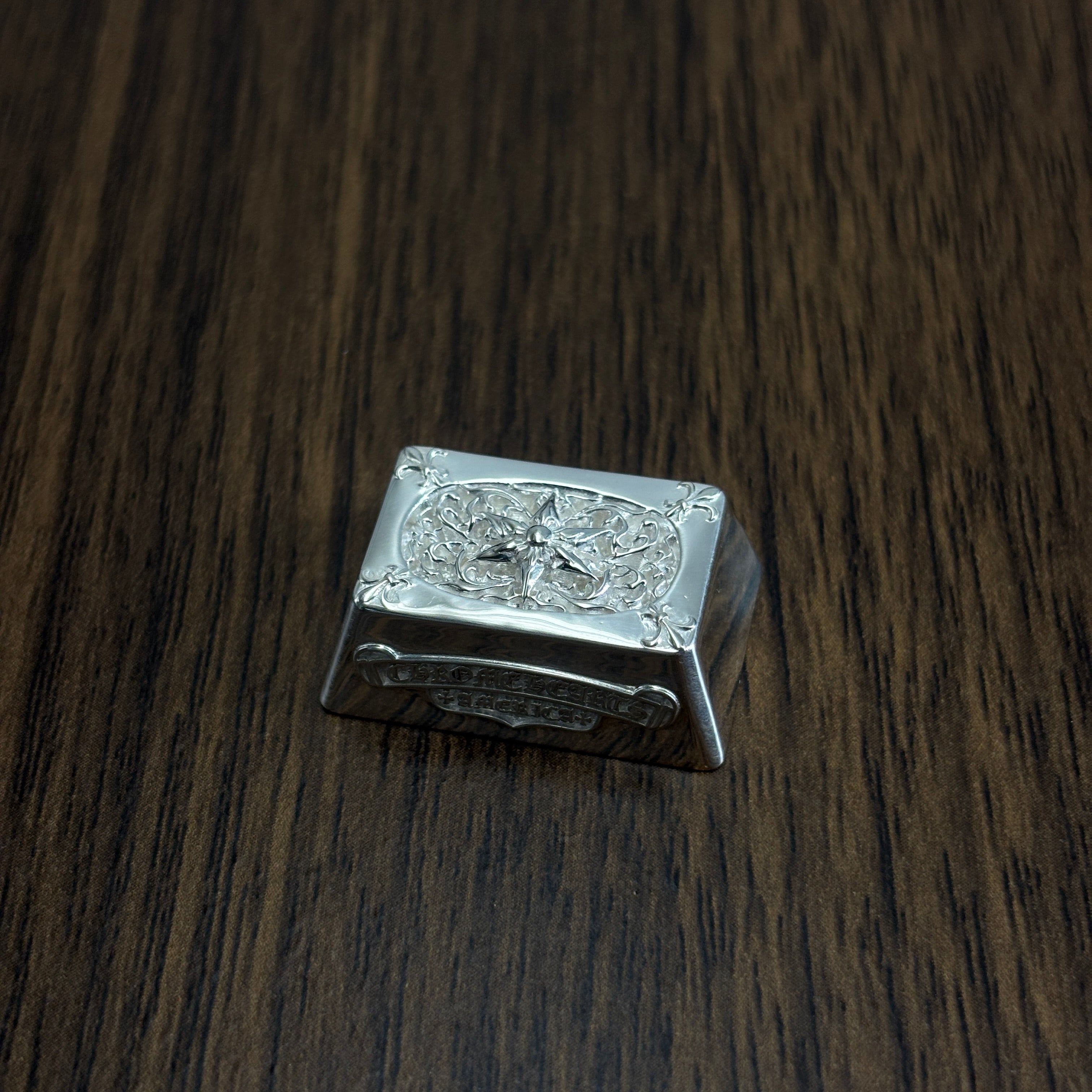 Chrome Hearts style, full keyboard key positions, 925 sterling silver custom trendy cultural keycaps, fashionable and personalized artistic decorative keycaps.