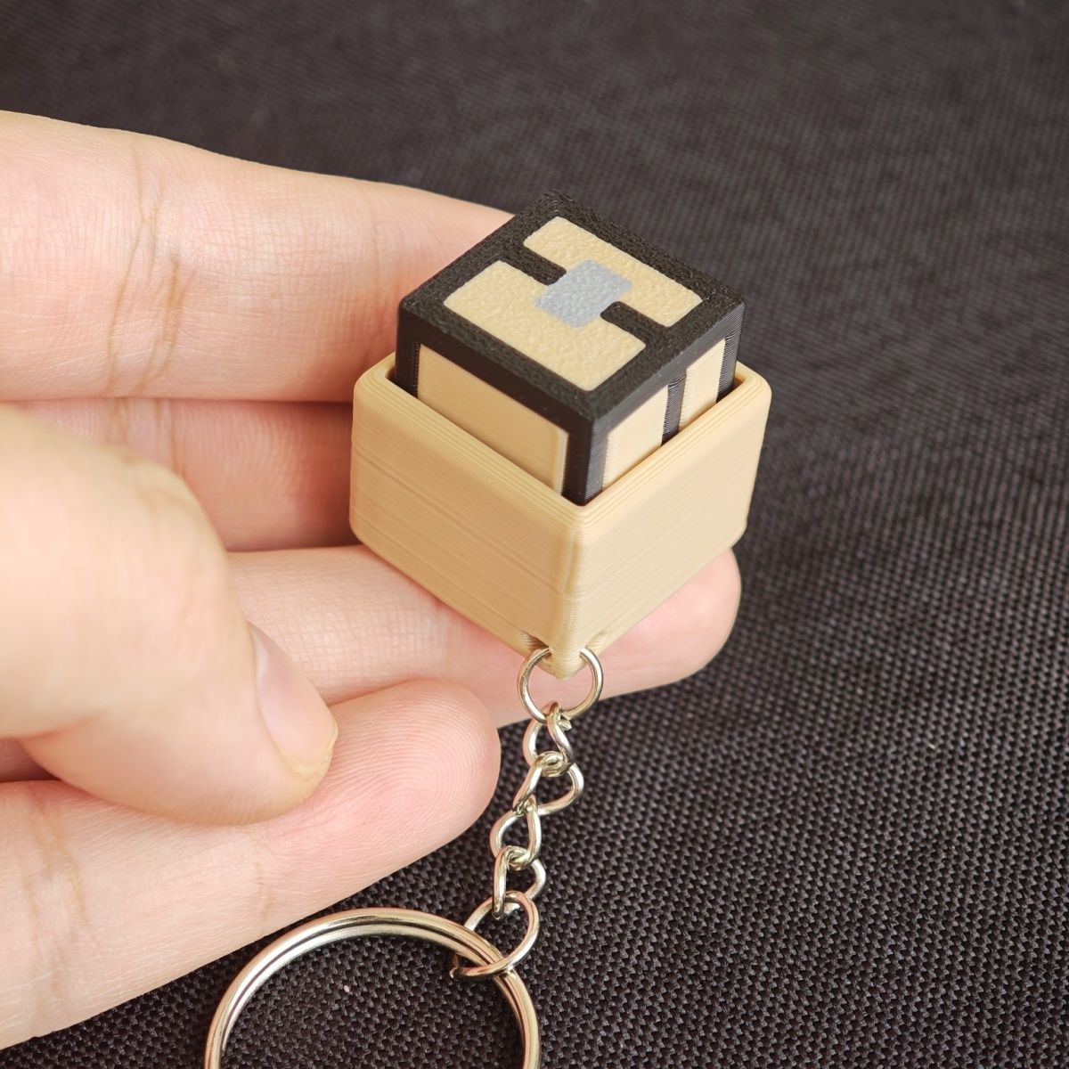 Minecraft, Unzip personalized keychain, 3D printed press switch