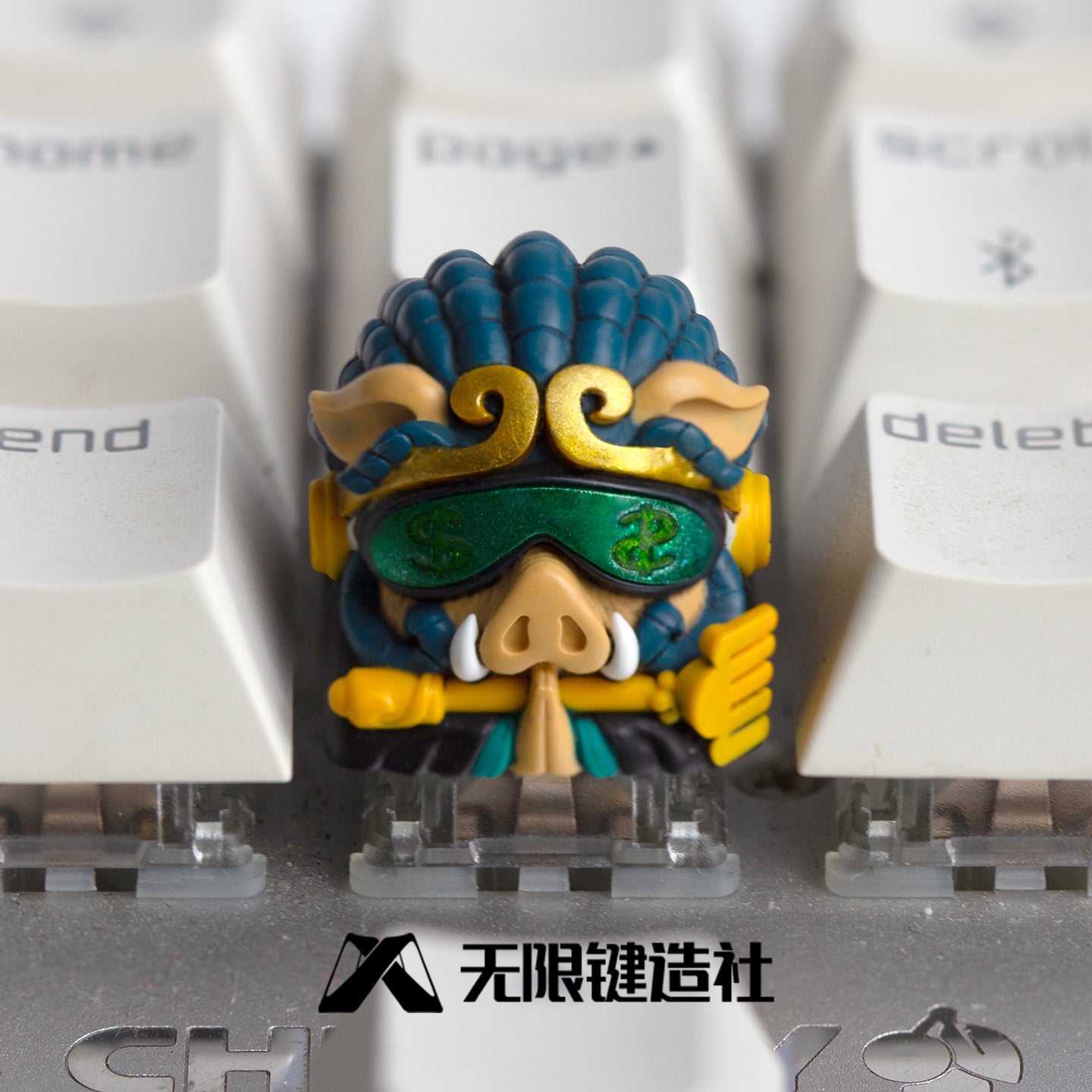 Cyberpunk style, original design of Journey to the West themed Pigsy shape, multi-color resin molded personalized keycaps