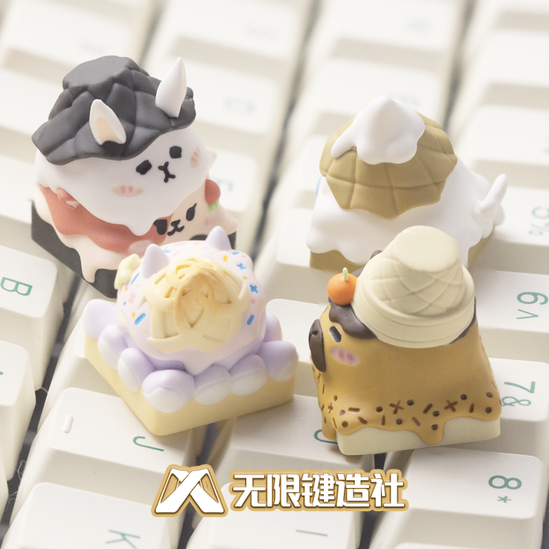 Egg tube series cute keycaps original personalized custom resin mechanical keyboard keycaps