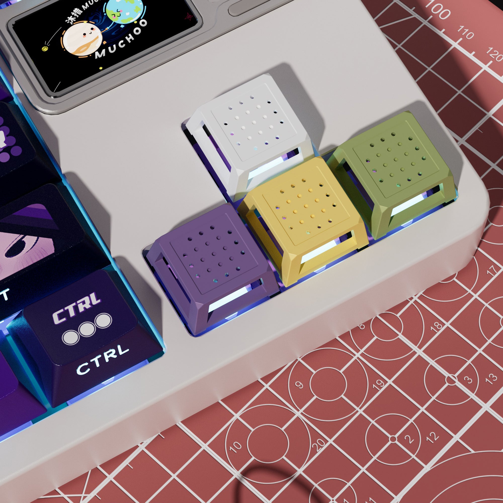 Small stool hollowed out metal personalized keycaps, customized mechanical keyboard, cultural and creative keycaps