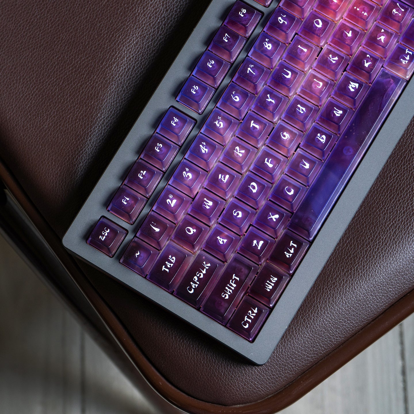 Dreamy Gradient Dyeing Series 5-sided Mist Transparent, Mechanical Keyboard Keycaps, PBT Original Factory Height