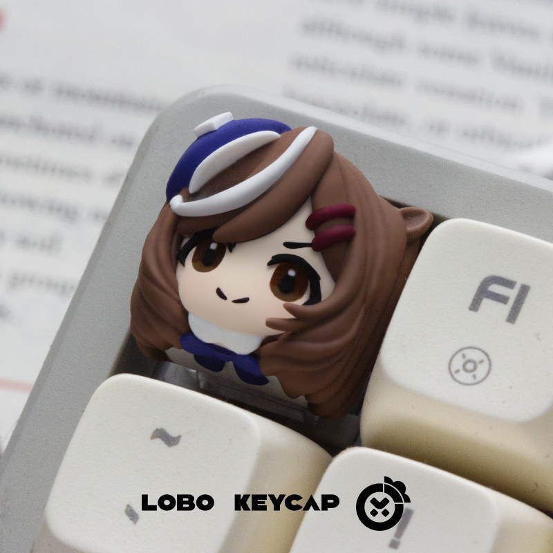 Pretty Derby,Tokai Teio, Multi colored resin molded keycaps. artisankeycaps