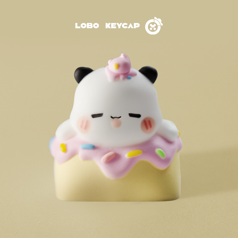 Cute panda, multi-color resin molded personalized keycaps, emoji cute image artisankeycaps