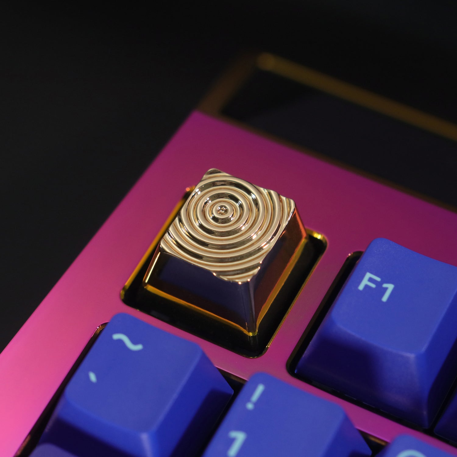 Matrix water droplet pattern art peripheral illusion color plated metal keycaps