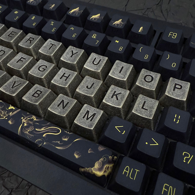 Pure copper OEM height keycap mechanical keyboard with 26 letters polished and used cross switch metal keycap