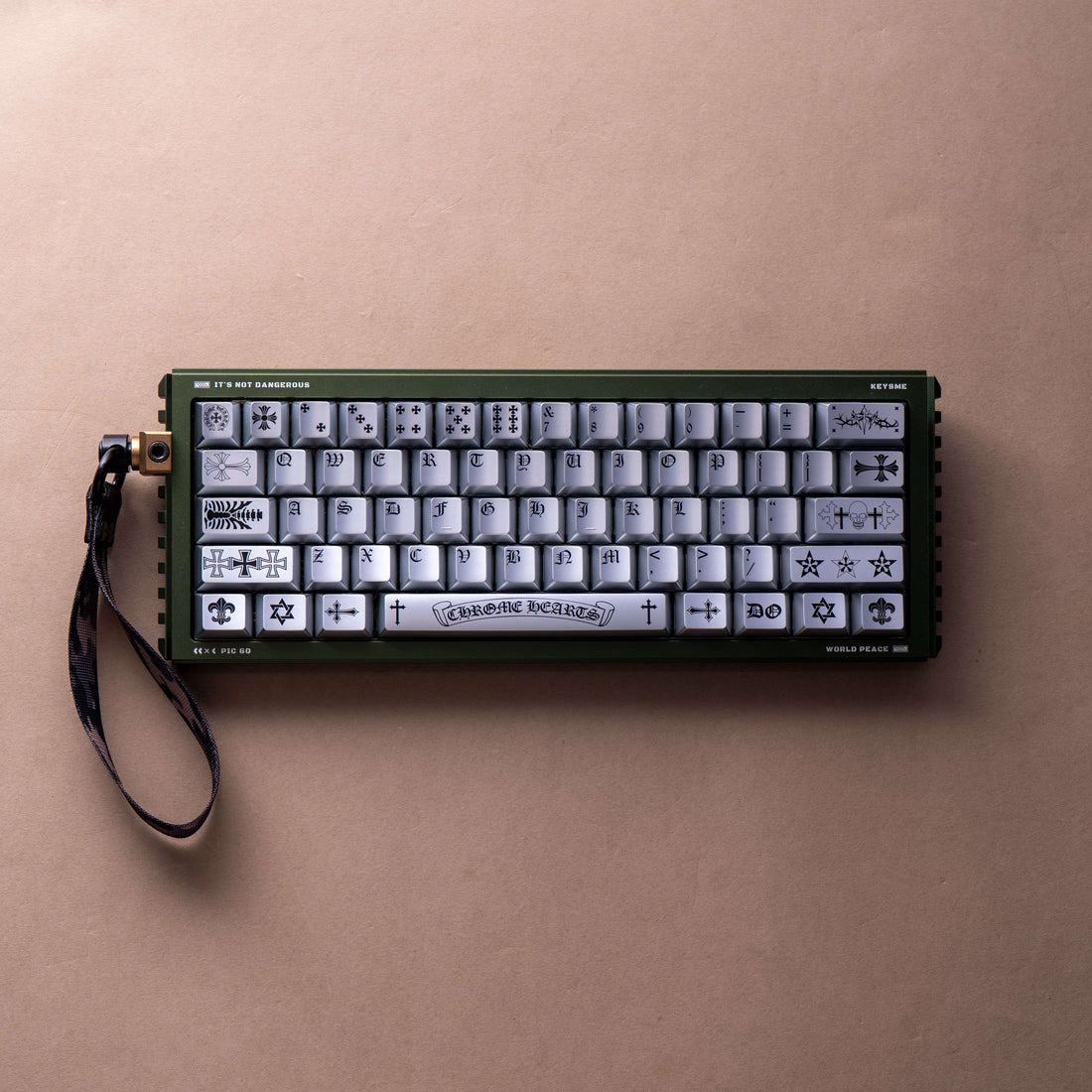 Chrome Hearts Crystal Jelly Keycaps, PC High Transparency Keycaps Transparent Theme Mechanical Keyboard Specific Keycaps, Fashion Trend Personalized Keycap Set