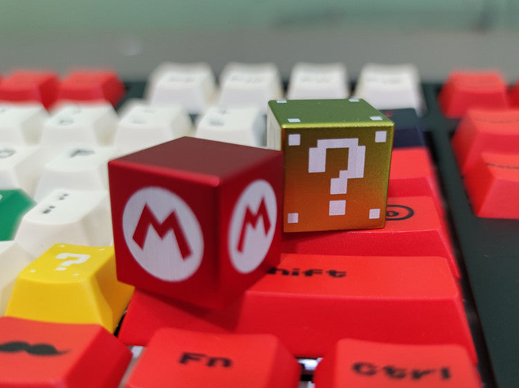 Mario question mark square box aluminum alloy anodized personalized metal mechanical keyboard keycap