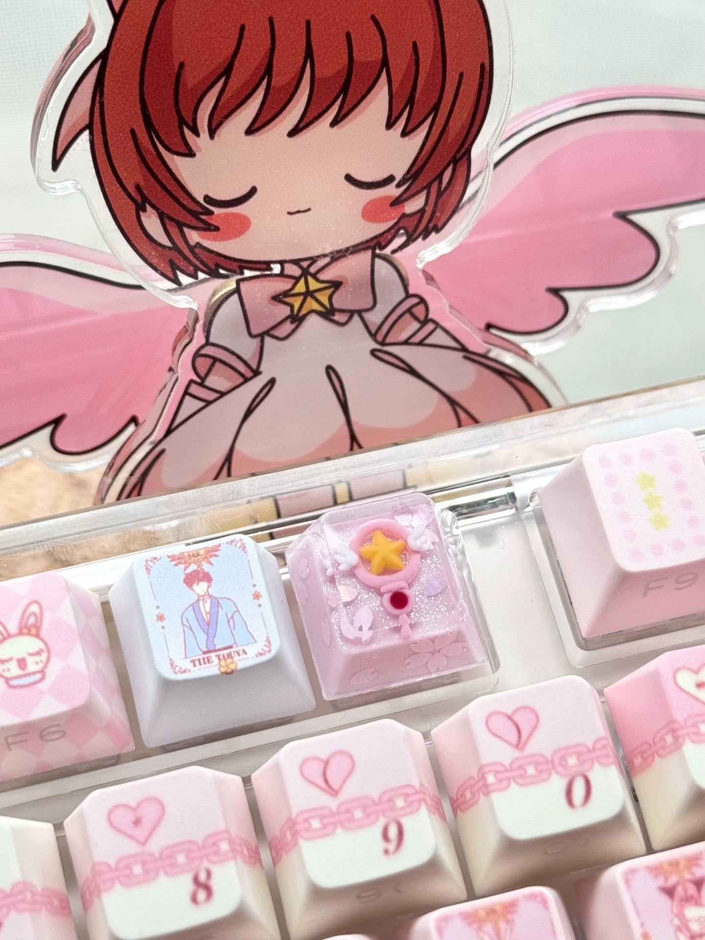 KINOMOTOSAKURA, Magic wand, Crystal drops of glue, Resin personalized keycaps