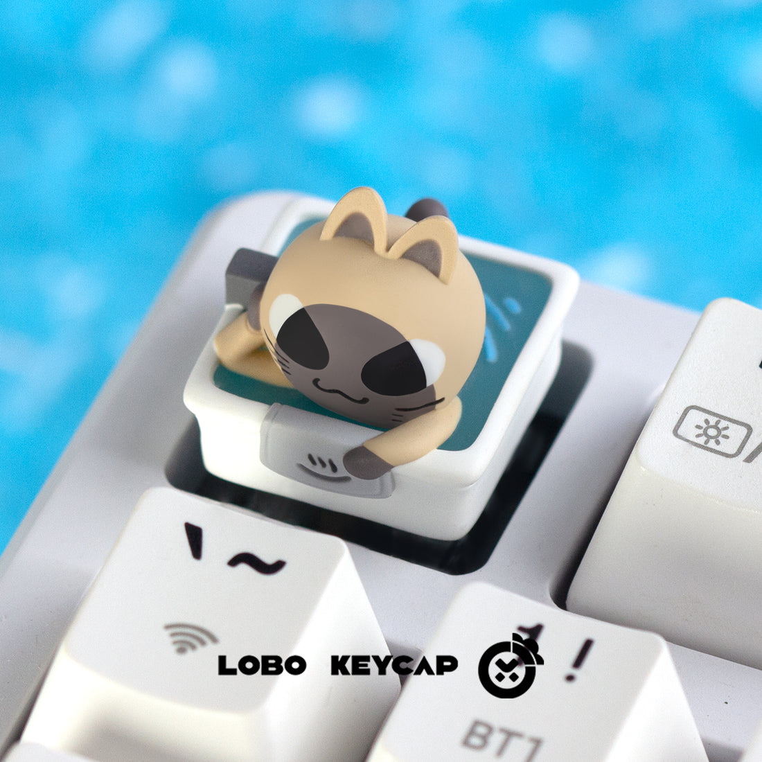 Cute animals at the bathhouse party, personalized keycaps made of multi-color resin molding, and decorative keycaps by craftsmen