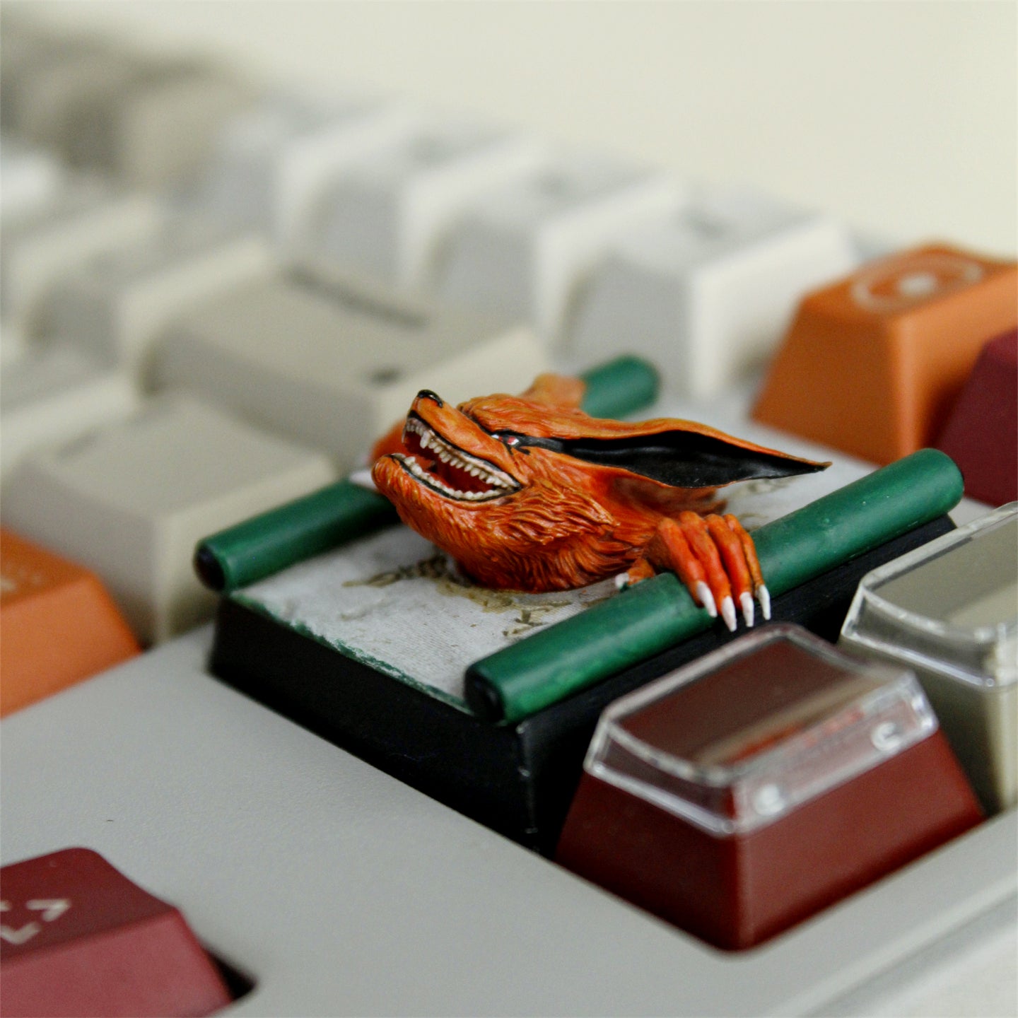Naruto, Kurama, Sealed scroll, resin coated 4U personalized keycaps, keycaps for anime and gaming peripherals