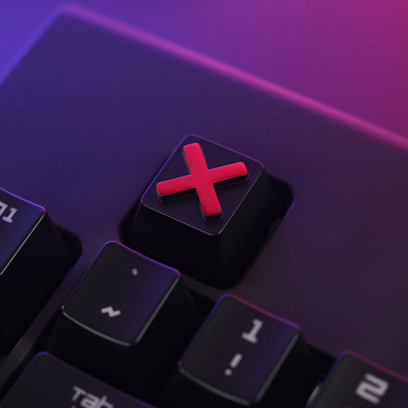 ESC Supplementary Key Gold Red Cross X Symbol Zinc Aluminum Metal Personalized Key Cap R4 Height