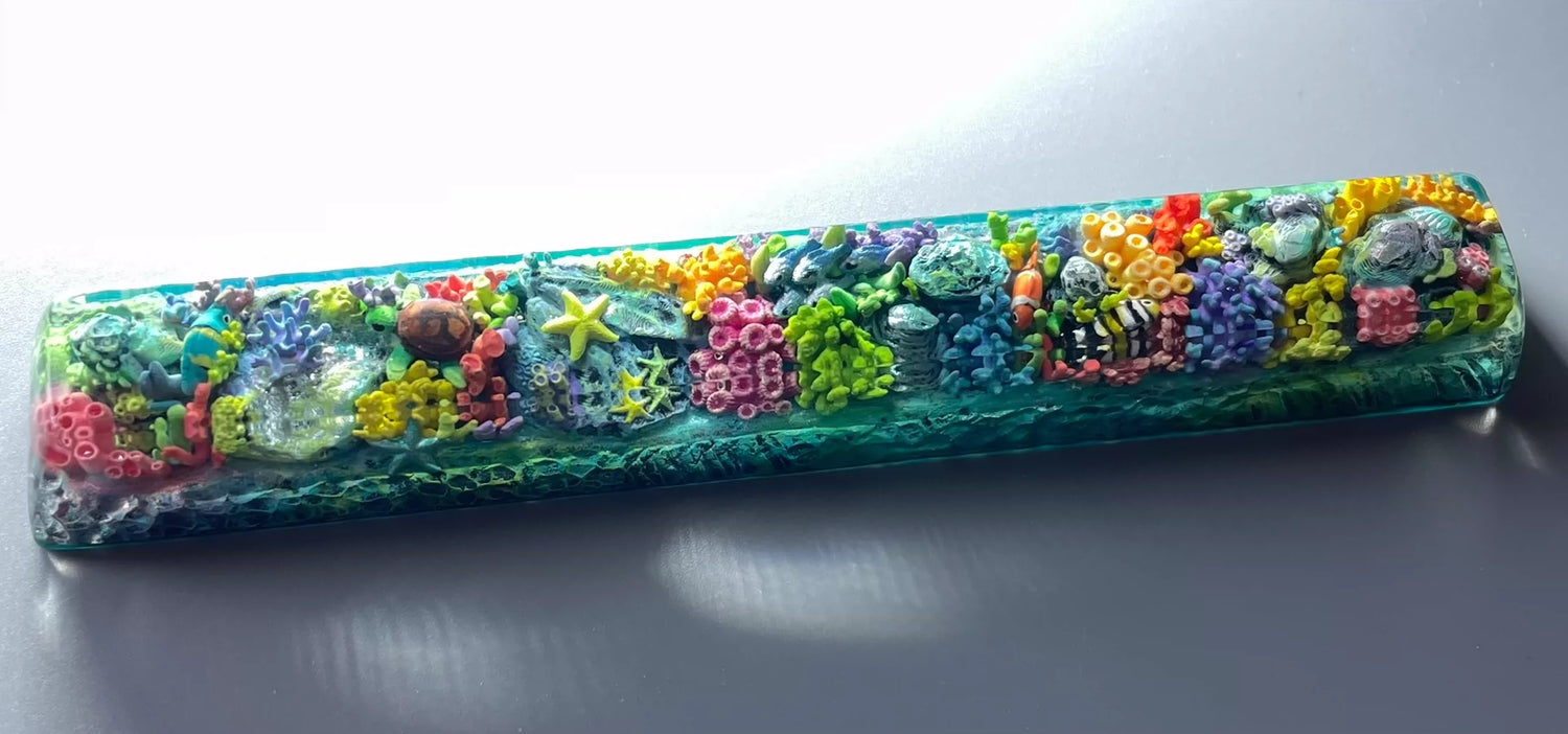 Underwater World Handmade Keycaps, Resin Personalized Keycaps, Crystal Drops of Glue Art Keycaps