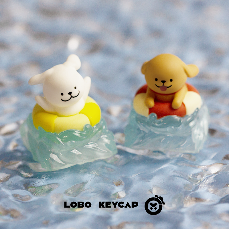 Maltese, multi-color resin personalized keycaps, translucent resin creative art handmade keycaps.