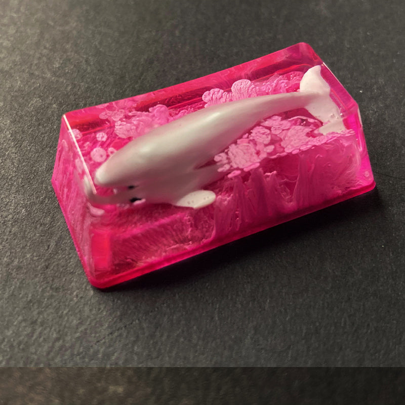 Whale resin keycap OEM mechanical keyboard personalized backspace key 2x translucent keycap