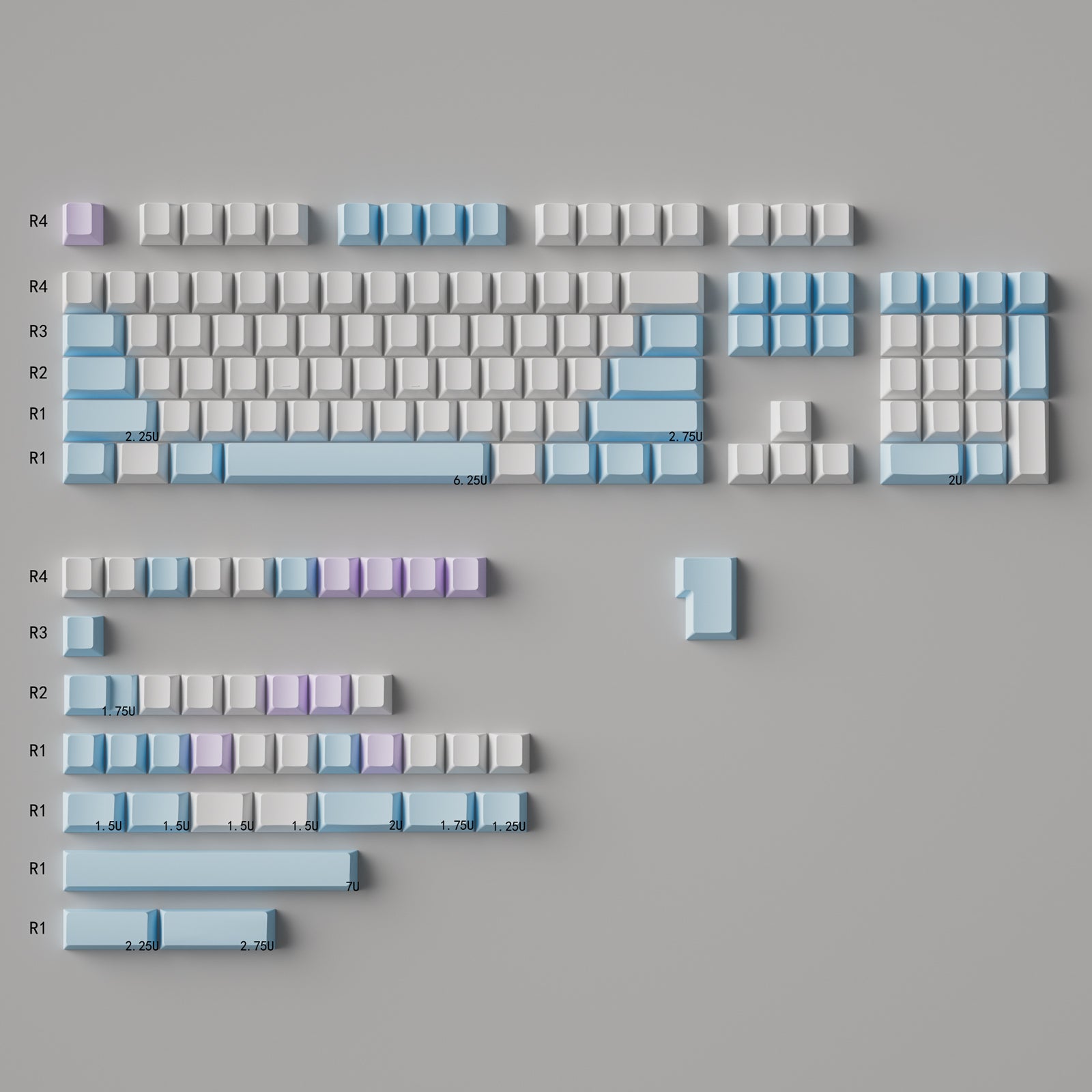 Minimalist Character Free Keycap Collection Mechanical Keyboard Keycap PBT Full Set Original Height/MOA