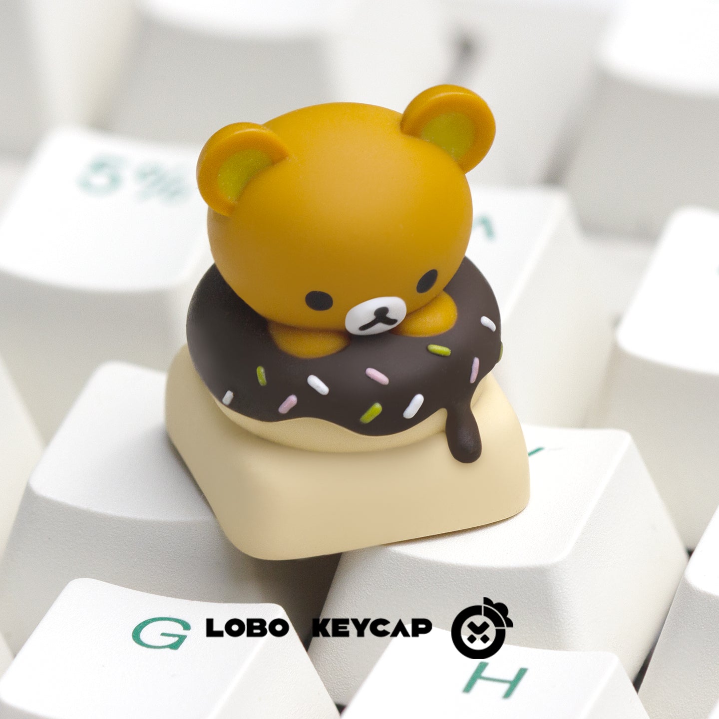 Rilakkuma, Sweet donuts with cute shapes, multi-color resin personalized keycaps, creative keycaps for anime and games