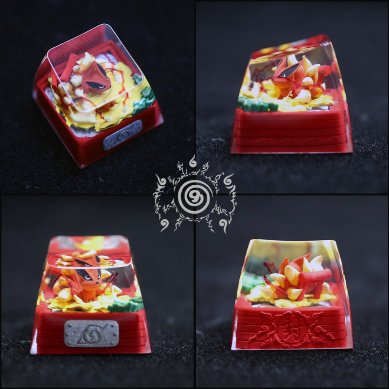 Naruto, Bijuu Crystal drops of glue personalized keycaps, resin personalized decorative keycaps.