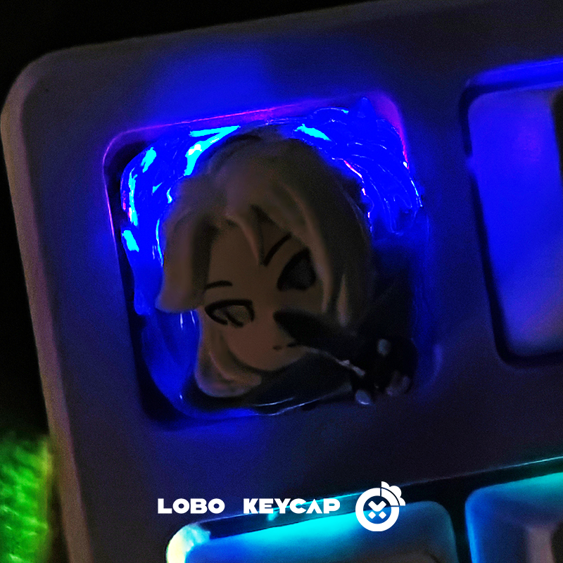 VALORANT, Jett side profile with multi-color resin molding, transparent bottom, replaceable hands, personalized keycap resin craftsman keycap