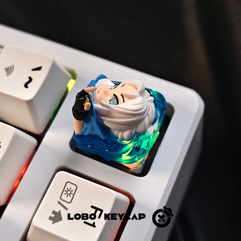 VALORANT, Jett side profile with multi-color resin molding, transparent bottom, replaceable hands, personalized keycap resin craftsman keycap
