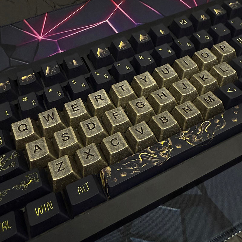 Pure copper OEM height keycap mechanical keyboard with 26 letters polished and used cross switch metal keycap
