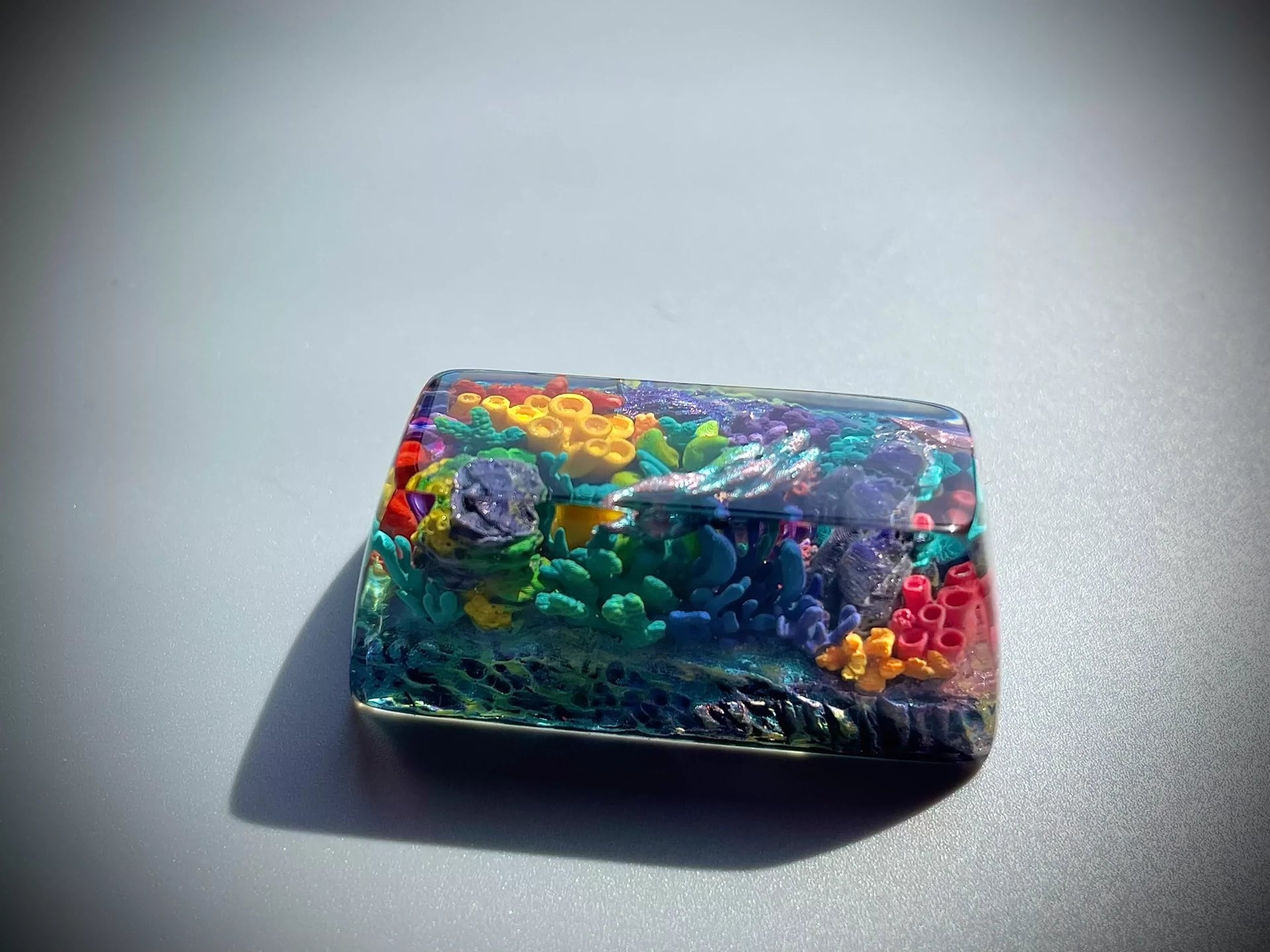 Underwater World Handmade Keycaps, Resin Personalized Keycaps, Crystal Drops of Glue Art Keycaps