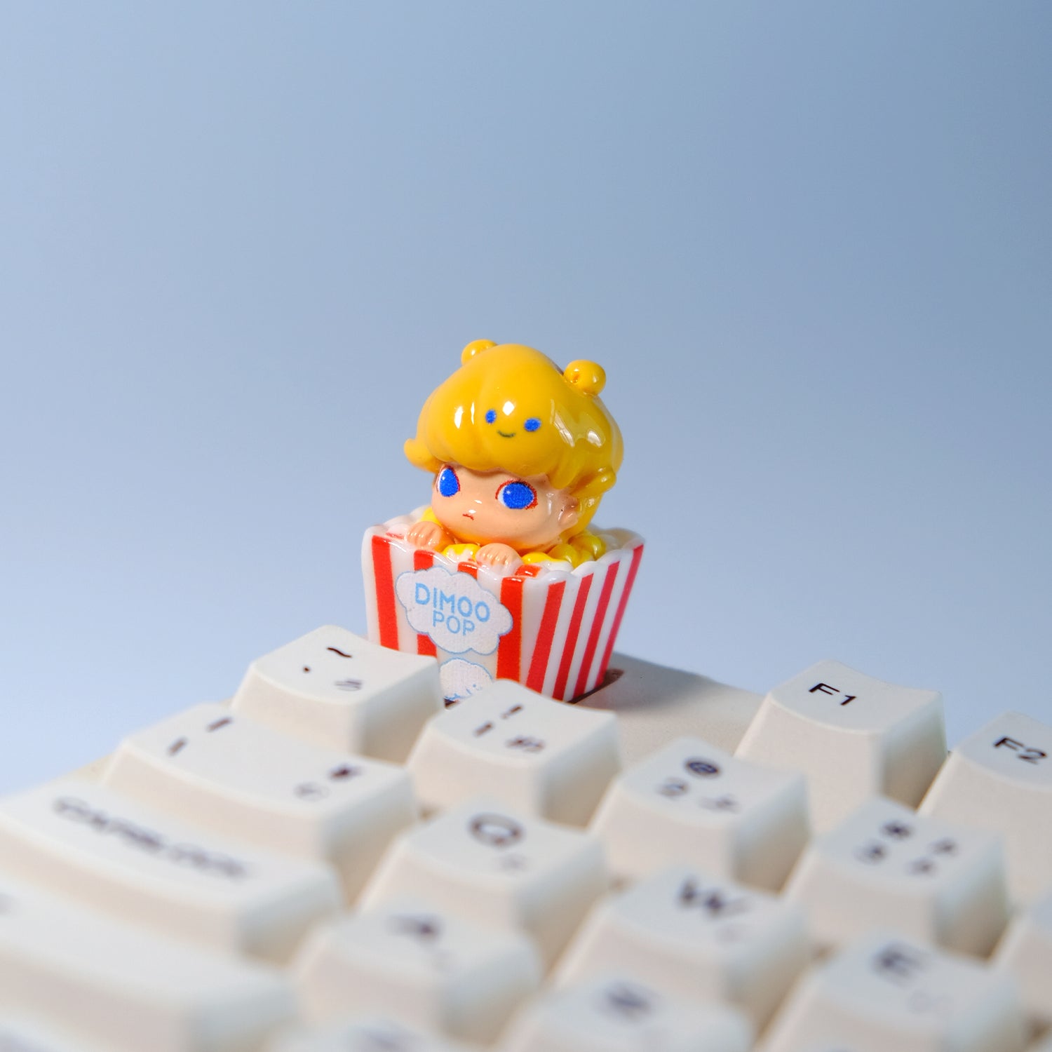 Popcorn Mengdi, 1U multi-layer multi-color resin covering process, artisankeycaps, playful dreamtalk personalized keycaps