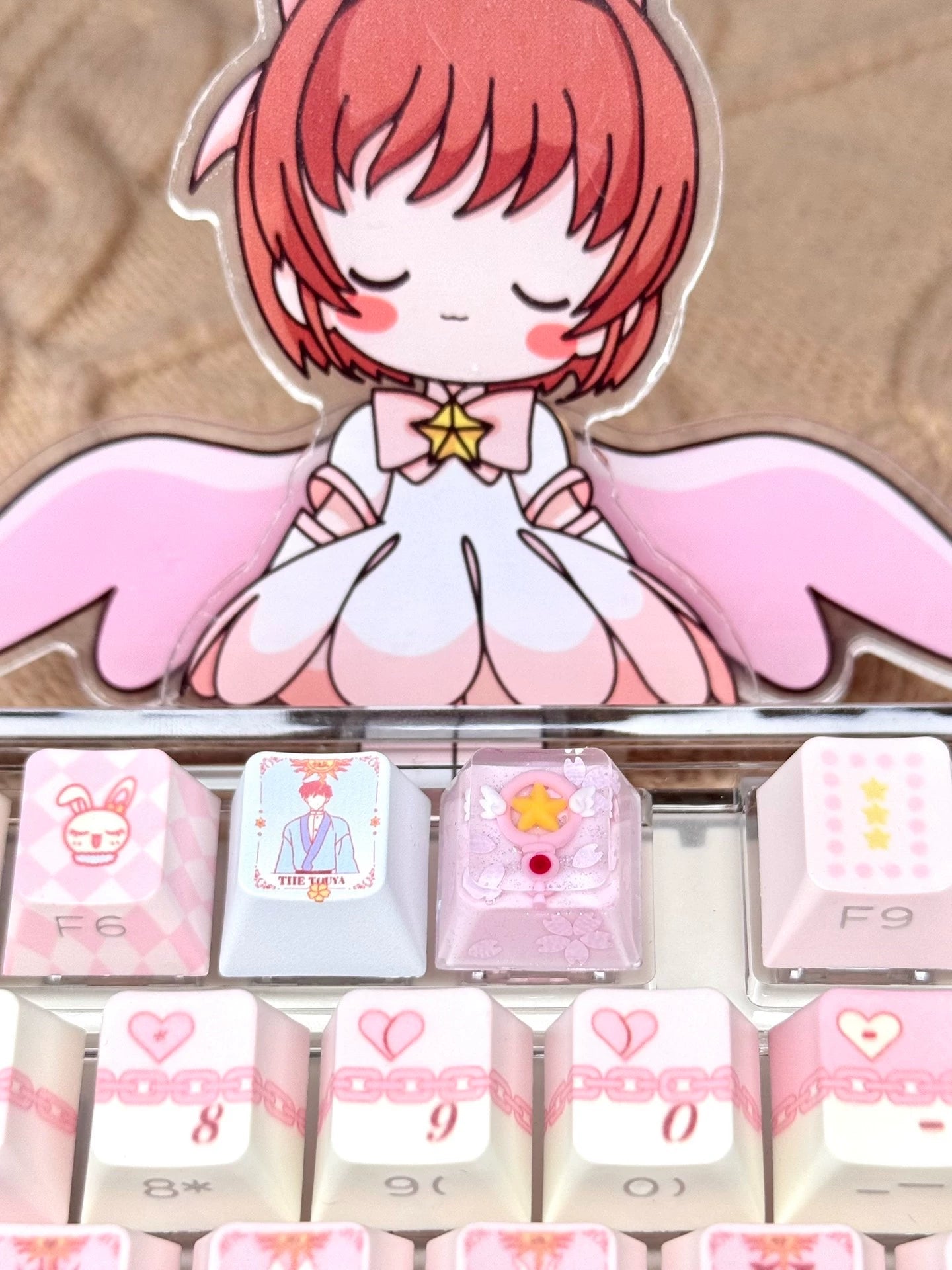 KINOMOTOSAKURA, Magic wand, Crystal drops of glue, Resin personalized keycaps