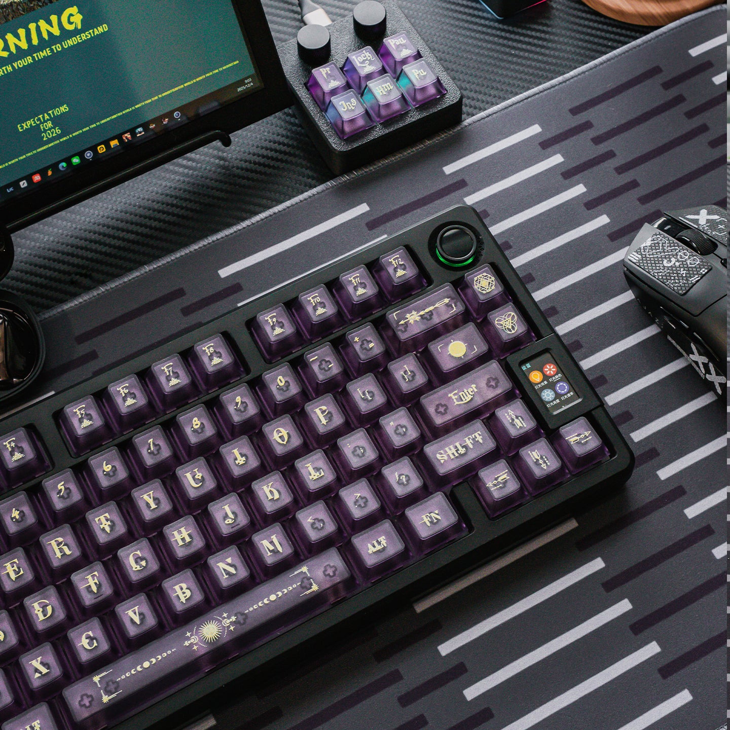 Original design Harry Potter purple PC semi transparent mechanical keyboard personalized keycap set factory height