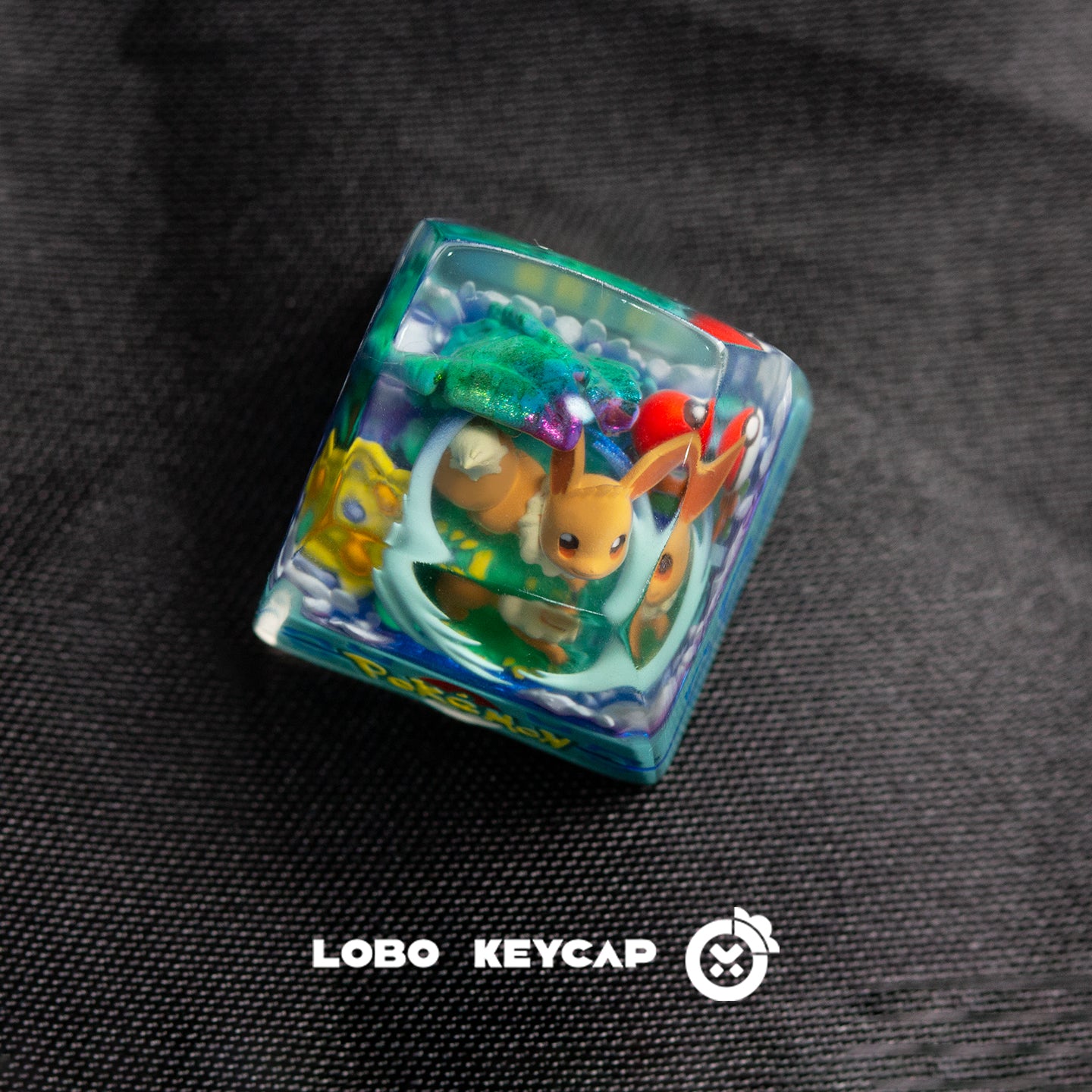 Pok é mon, Eevee,1UCrystal drops of glue personalized keycaps, Cute style resin keycaps