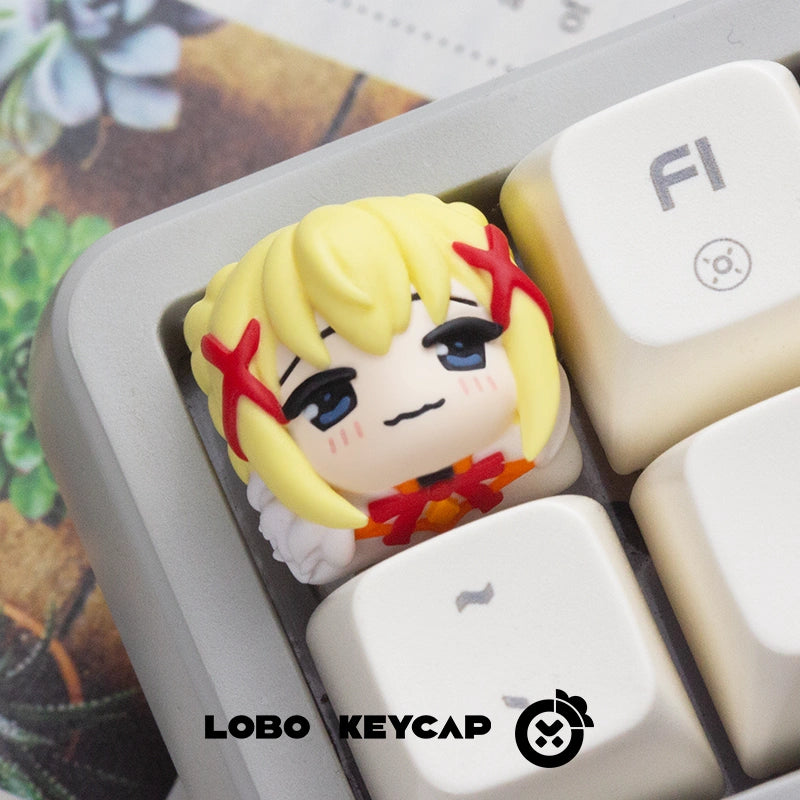Blessings for a beautiful world! Resin Lolita, Two dimensional resin personalized keycap.
