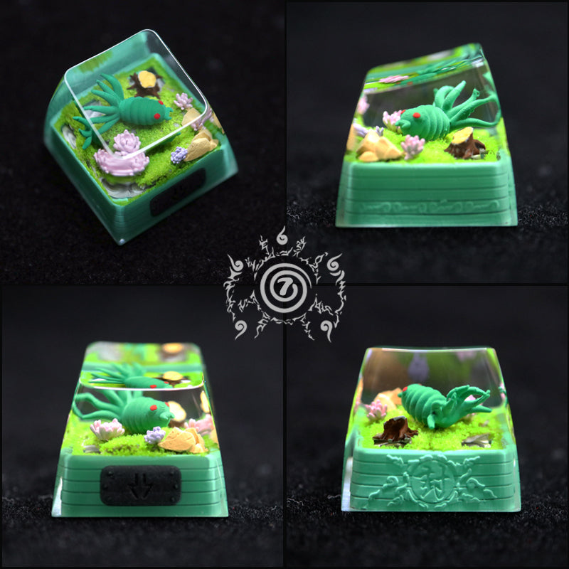Naruto, Bijuu Crystal drops of glue personalized keycaps, resin personalized decorative keycaps.