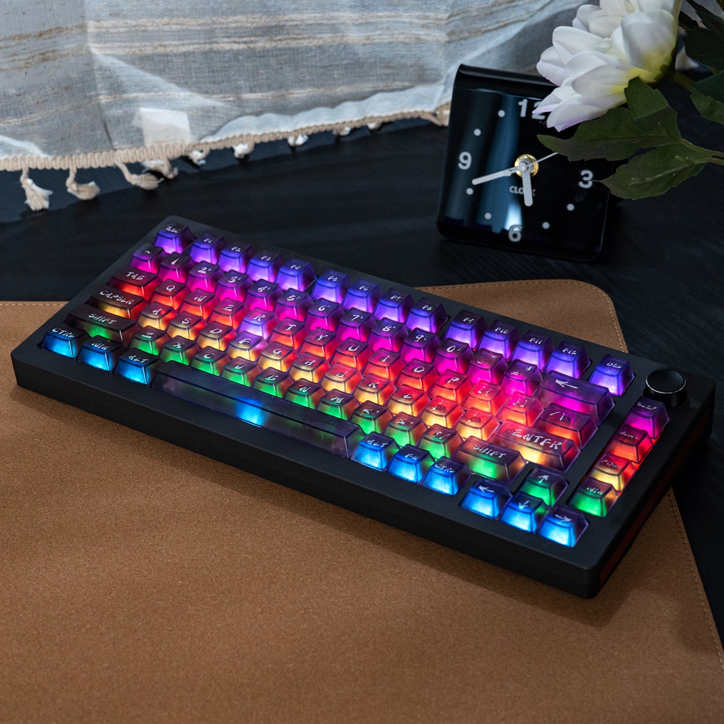 Dreamy Gradient Dyeing Series 5-sided Mist Transparent, Mechanical Keyboard Keycaps, PBT Original Factory Height