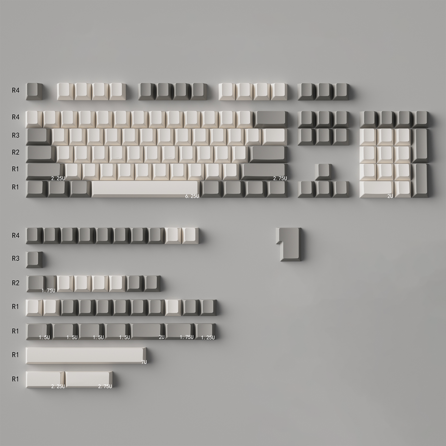 Minimalist Character Free Keycap Collection Mechanical Keyboard Keycap PBT Full Set Original Height/MOA