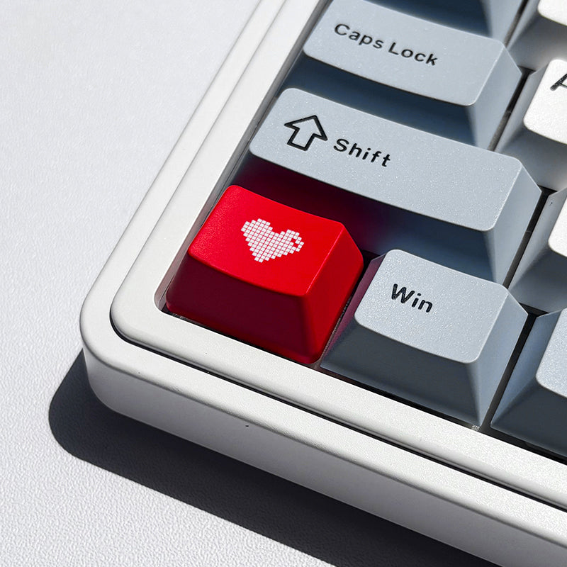 Transparent pixel heart, ABS plastic material, multiple key positions, personalized keycaps