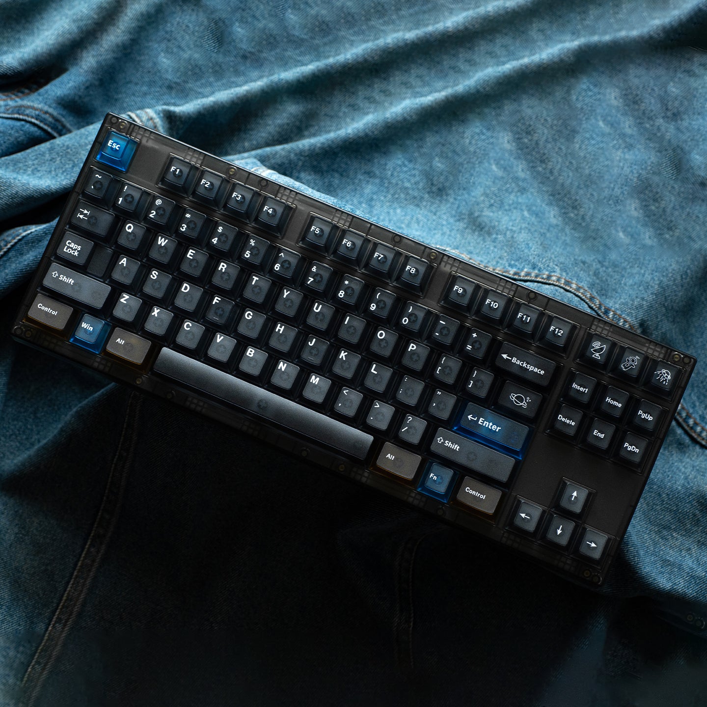 Interstellar themed keycap set, five sided frosted translucent PC keycap personalized customization PBT heat sublimation factory height