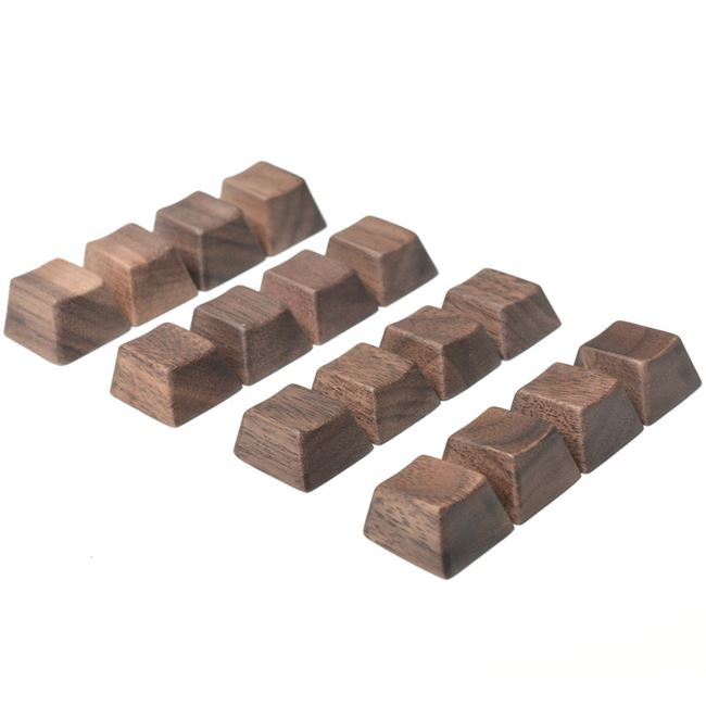 Black walnut, Personalized keycap mechanical keyboard with handmade solid wood OEM high engraving ESC space WSAD Enter key