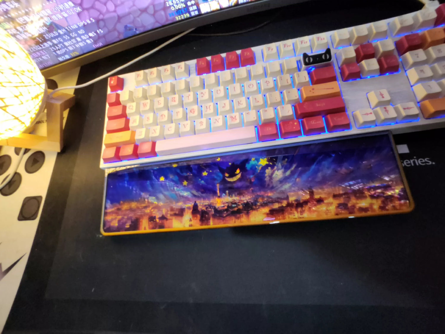 Pok é mon Gengar, Keyboard holder, Handmade custom resin hand support, keyboard accessories