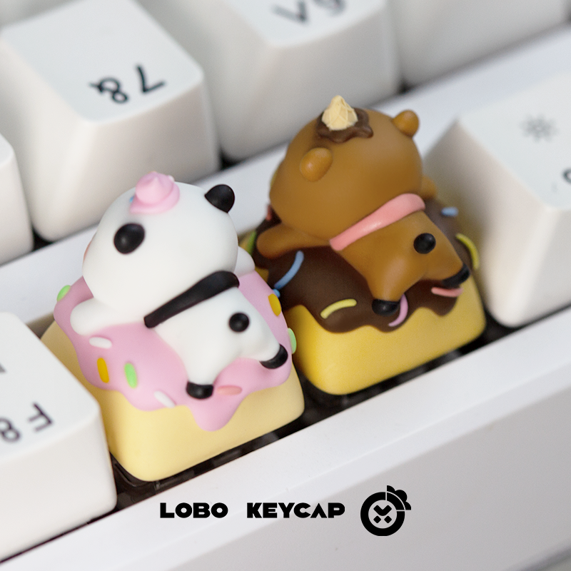Cute panda, multi-color resin molded personalized keycaps, emoji cute image artisankeycaps