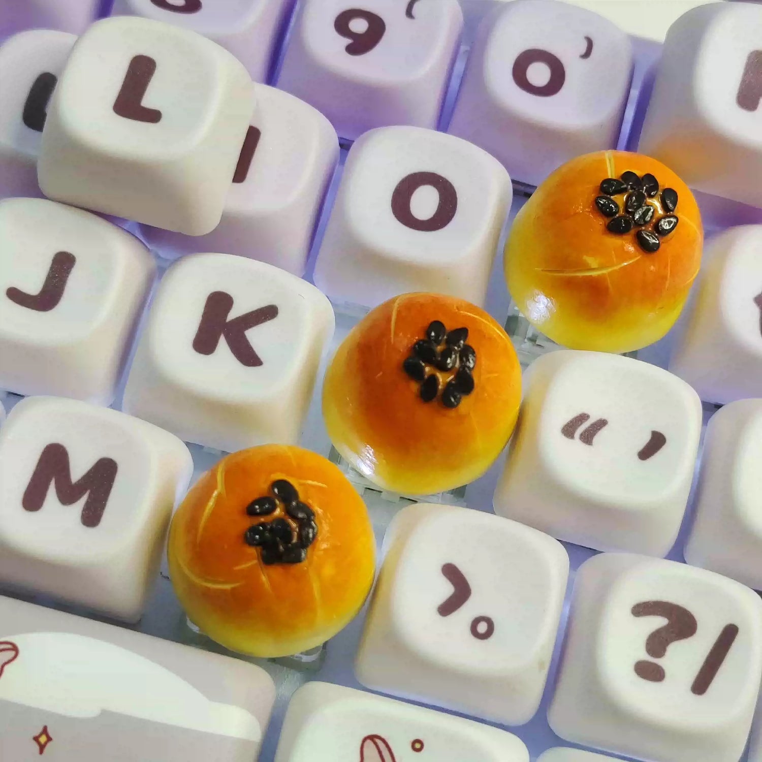 Food Collection, Handmade Resin Clay, Stone Plastic Clay, Personalized Keycaps, Artisankeycaps, Mechanical Keyboard Decorative Keycaps.
