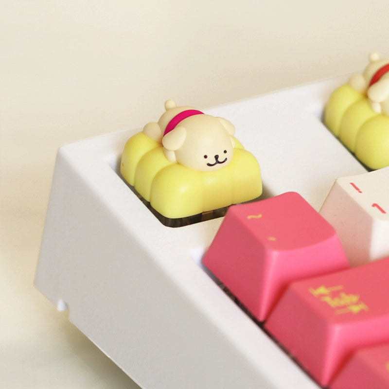 Customized mechanical keyboard keycaps with line dog keycaps, creative cute resin personalized keycaps