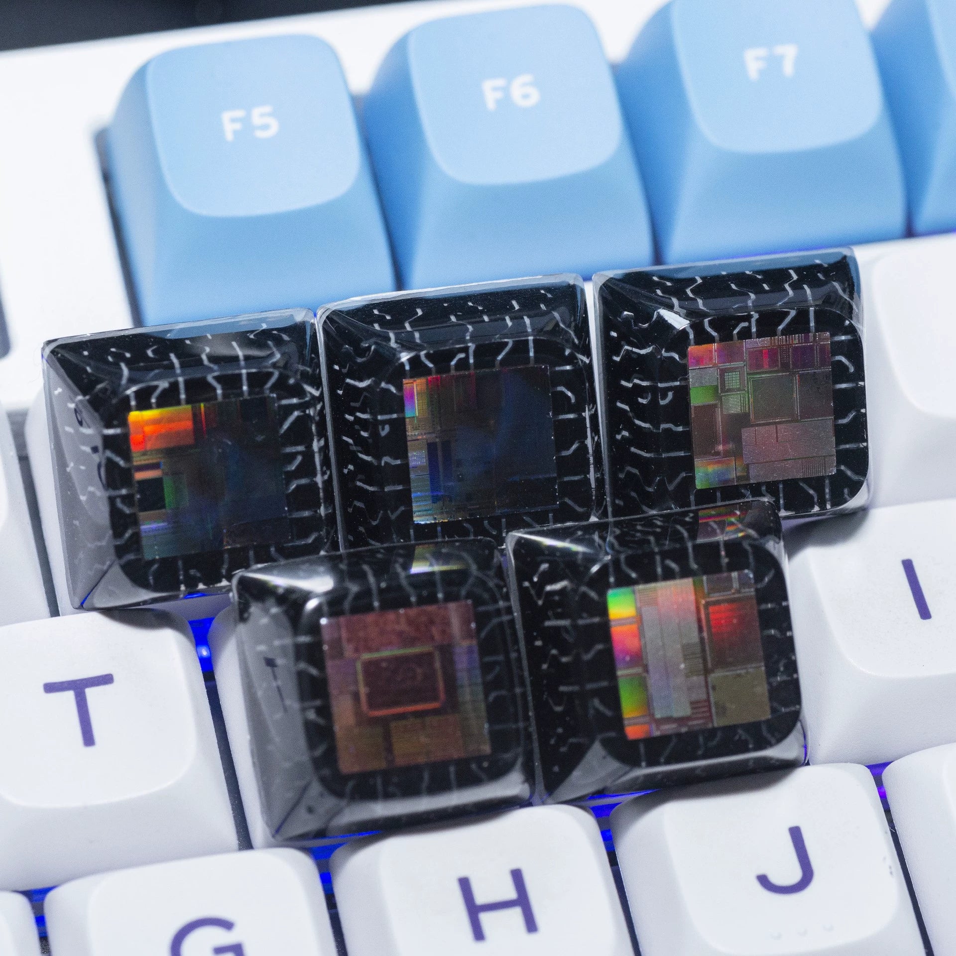 Crystal drops of glue, Transparent chip keycaps - XDA highly personalized keycaps, keyboard decorative keycaps