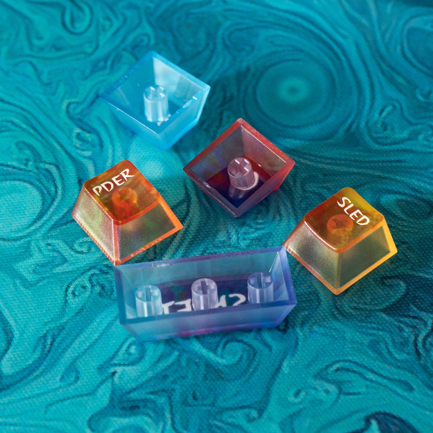 Dreamy Gradient Dyeing Series 5-sided Mist Transparent, Mechanical Keyboard Keycaps, PBT Original Factory Height