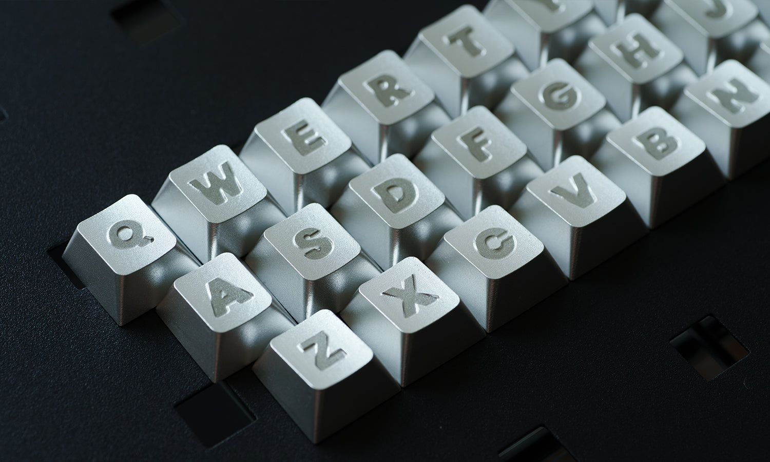 ROTOR mirror inspired aluminum alloy letter keycap set with 27 CNC machined anodized customized personalized keycap letter sets