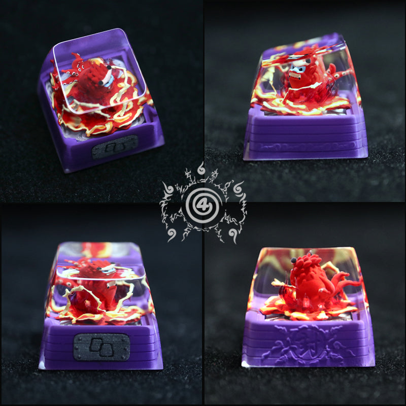 Naruto, Bijuu Crystal drops of glue personalized keycaps, resin personalized decorative keycaps.