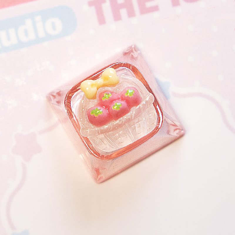 Mikko Transparent Keycaps Customized Fine Sparkling Pink Personalized Keycaps, Cute Pink Keyboard Decorative Keycaps